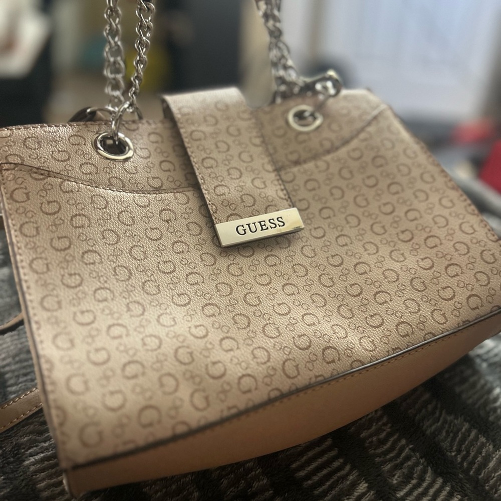 Guess Tan Pattern Women's Purse